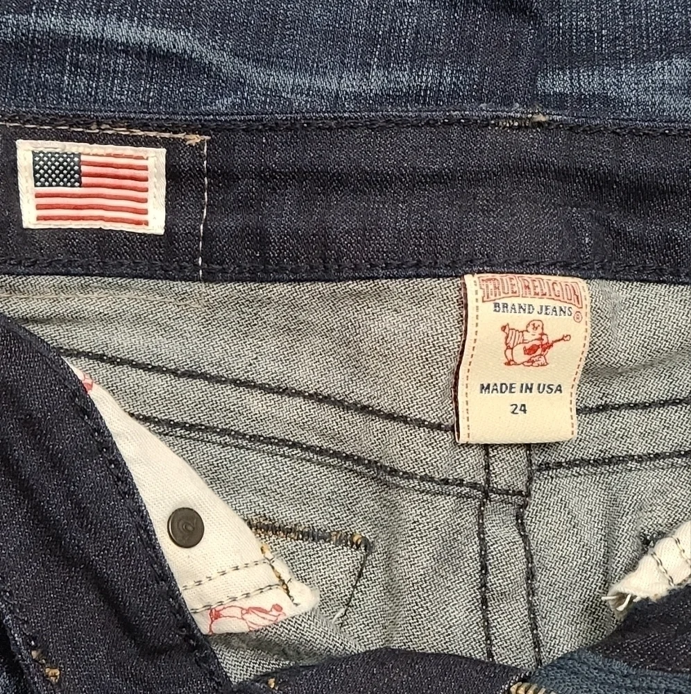 True Religion Avery Straight leg Jeans in Blue Women's Size 24 - Picture 11 of 13